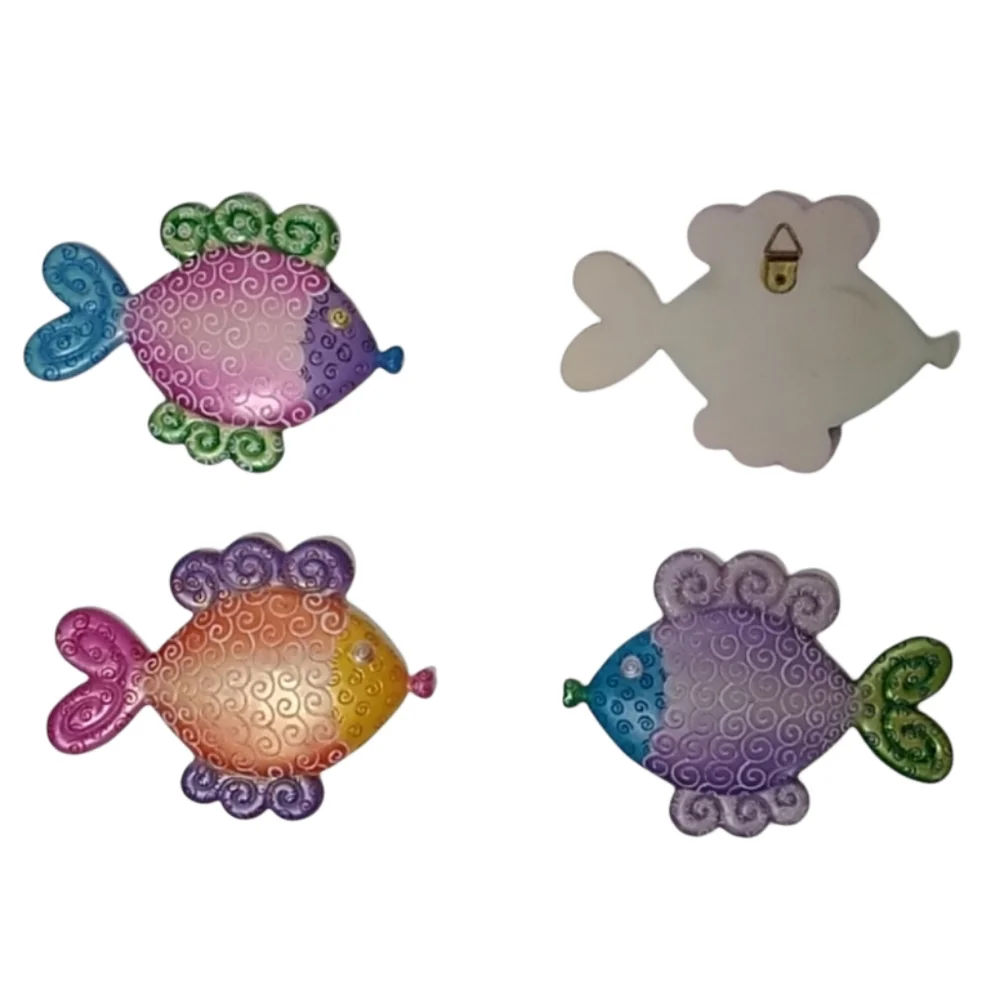 Tropical Fish Wall Art Colorful Beach Theme Decor Painted Multicolor Handmade